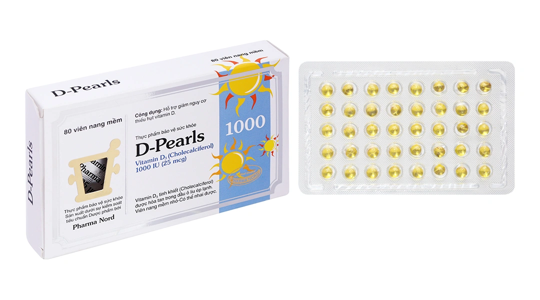 Viên Uống Bổ Sung Vitamin D3 Pharma Nord D-Pearls hộp 80 viên - 