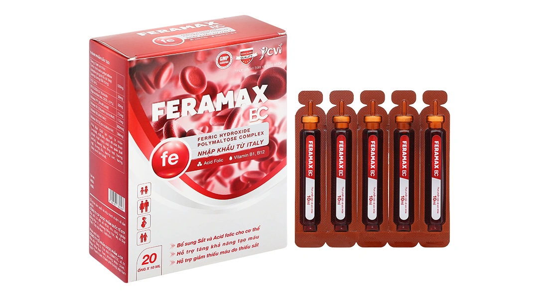 Thực phẩm bảo vệ sức khỏe Feramax Bc hộp 20 ống x 10ml - 