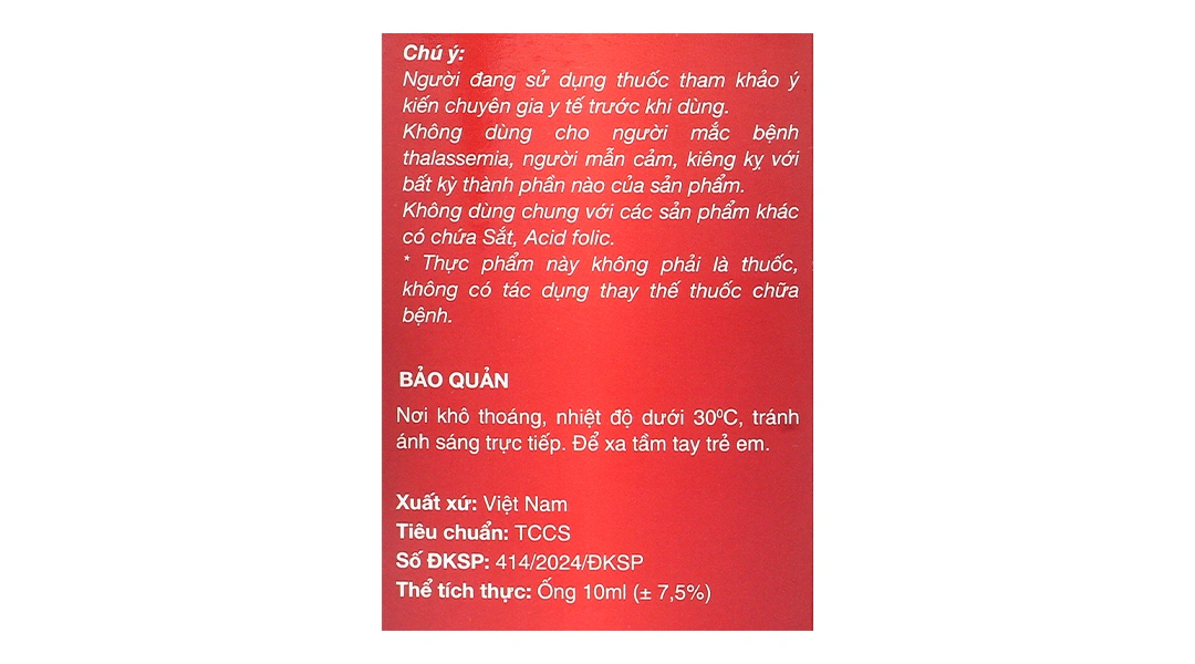 Thực phẩm bảo vệ sức khỏe Feramax Bc hộp 20 ống x 10ml - 6