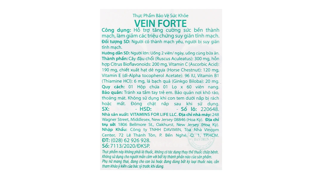 Forlife Vein Forte chai 60 viên - 4