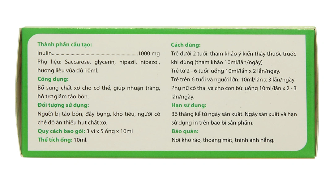 Traly Inulin hộp 15 ống x 10ml - 2