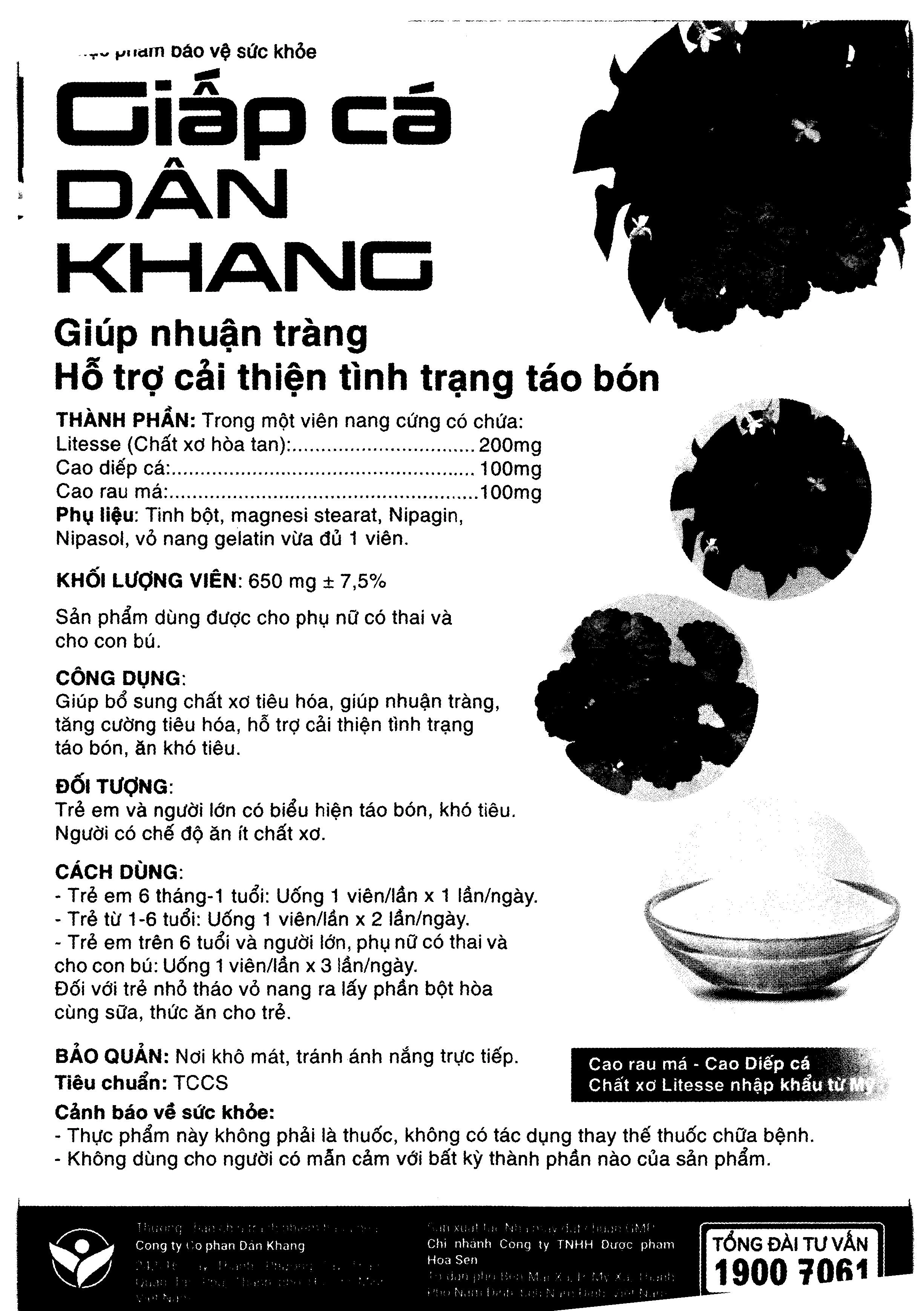 Thực phẩm bảo vệ sức khỏe Giấp Cá Dân Khang hộp 30 viên - 6