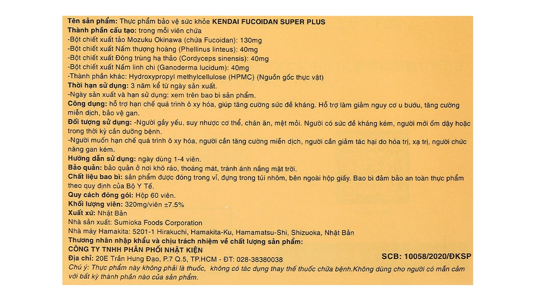 Kendai Fucoidan Super Plus hộp 60 viên - 5