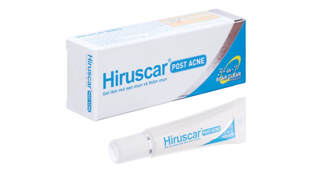 Gel Hiruscar Post Acne làm mờ sẹo mụn & thâm mụn tuýp 10g - 