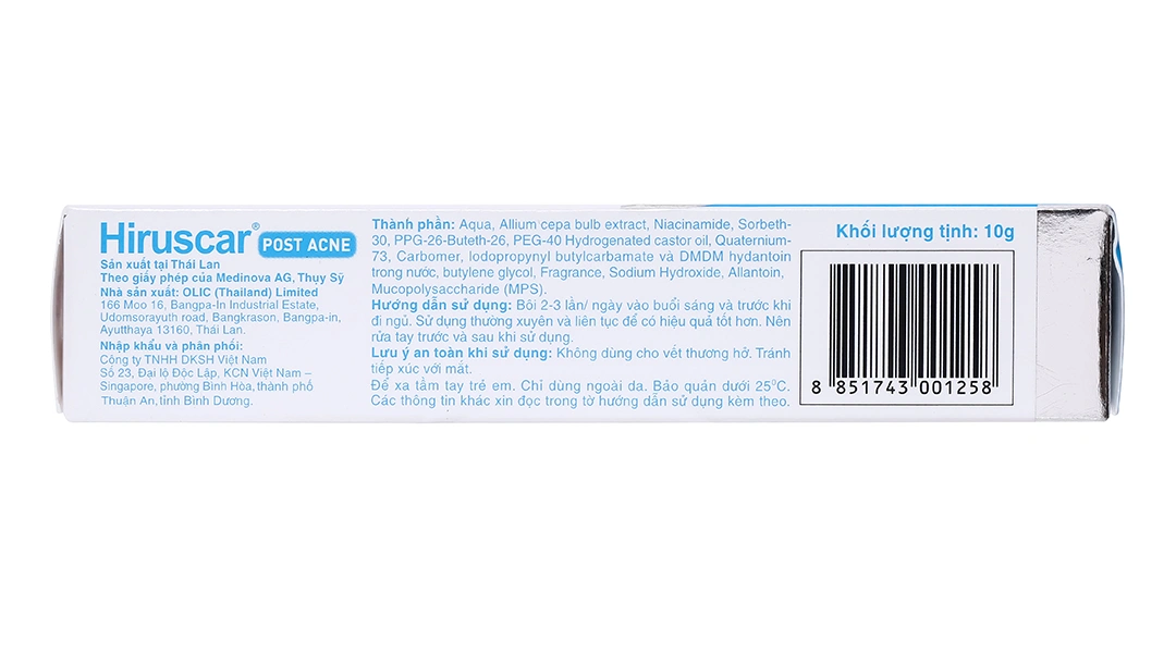 Gel Hiruscar Post Acne làm mờ sẹo mụn & thâm mụn tuýp 10g - 2