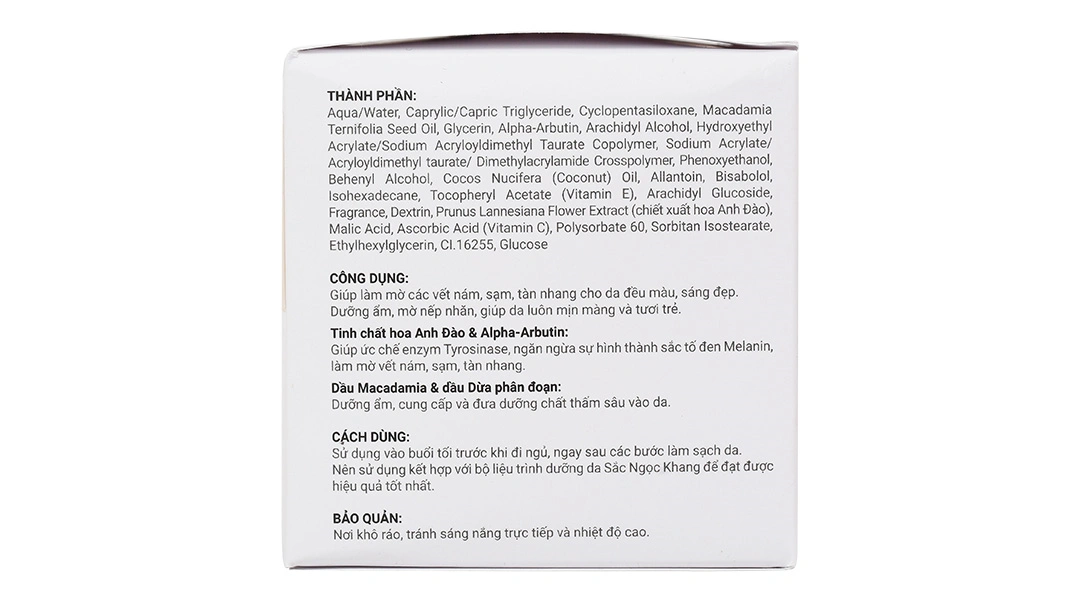 Kem dưỡng da ban đêm Sắc Ngọc Khang làm mờ thâm nám hũ 30g - 3