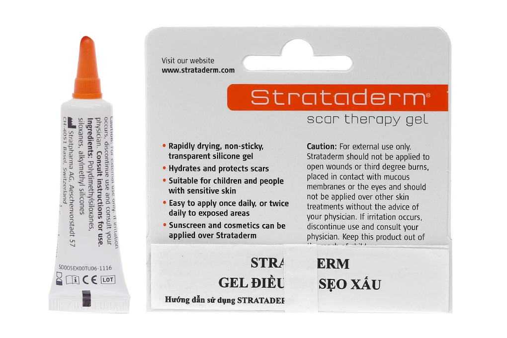 Gel Strataderm hỗ trợ giảm sẹo lồi, sẹo xấu, sẹo lâu năm tuýp 5g - 12