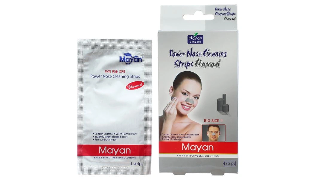 Miếng dán lột mụn cám than hoạt tính Mayan hút bã nhờn hộp 4 miếng - 1