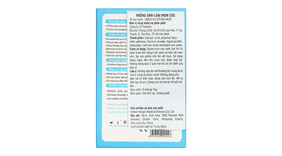 Miếng dán mụn cóc Fobelife giúp loại bỏ mụn cóc trên da hộp 6 miếng - 1