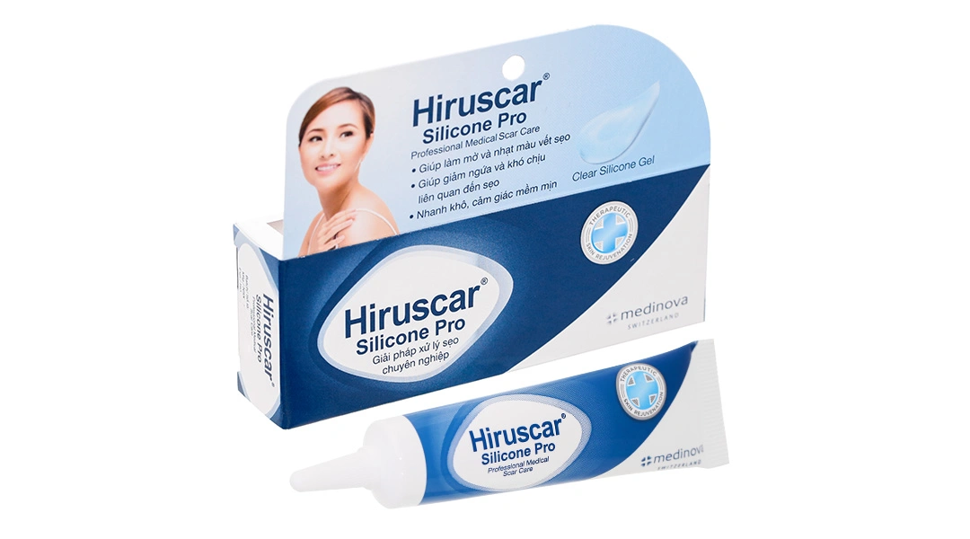 Gel Hiruscar Silicone Pro giúp làm mờ và nhạt màu vết sẹo, giảm ngứa tuýp 10g - 