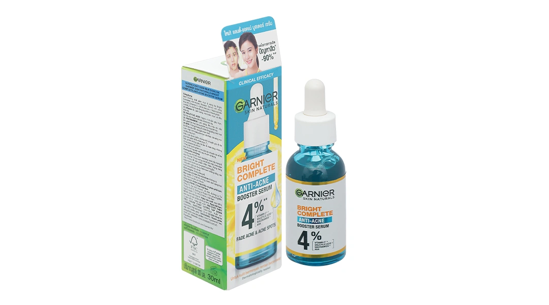 Dưỡng chất Garnier Bright Complete Anti - Acne Booster Serum giảm mụn, sáng da chai 30ml - 