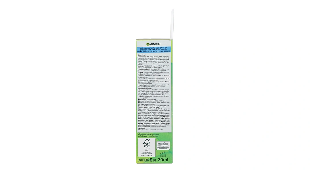 Dưỡng chất Garnier Bright Complete Anti - Acne Booster Serum giảm mụn, sáng da chai 30ml - 3