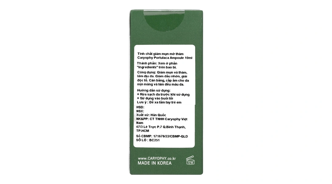 Serum Caryophy Portulaca Ampoule giảm mụn mờ thâm, làm dịu da lọ 10ml - 1