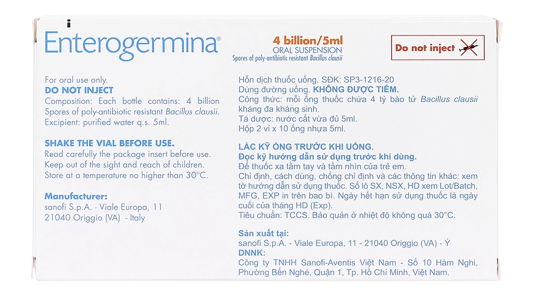 Hỗn dịch uống Enterogermina Gut Restore 4 tỷ/5ml trị rối loạn tiêu hóa (20 ống x 5ml) - 8