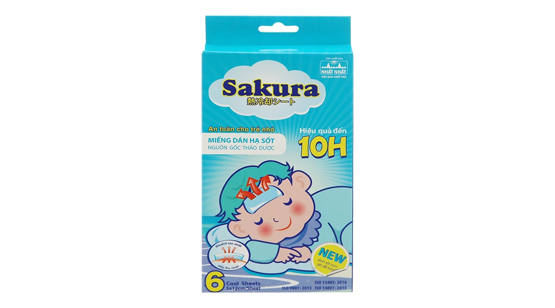 Miếng dán hạ sốt Sakura giúp hạ nhiệt, giảm đau, giảm say nắng cho bé - 1