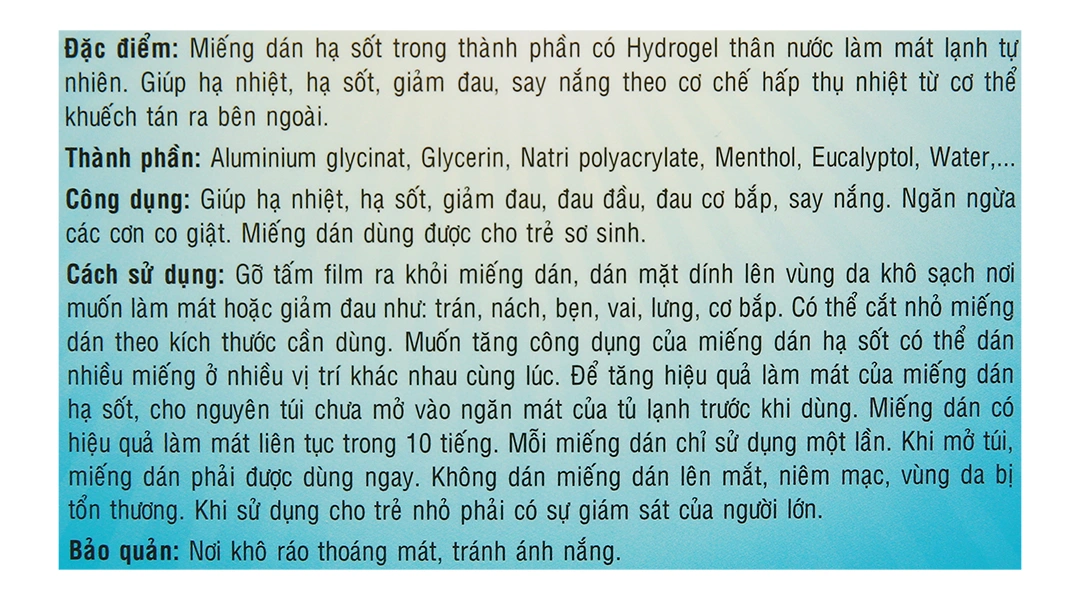 Miếng dán hạ sốt Sakura giúp hạ nhiệt, giảm đau, giảm say nắng cho bé - 5