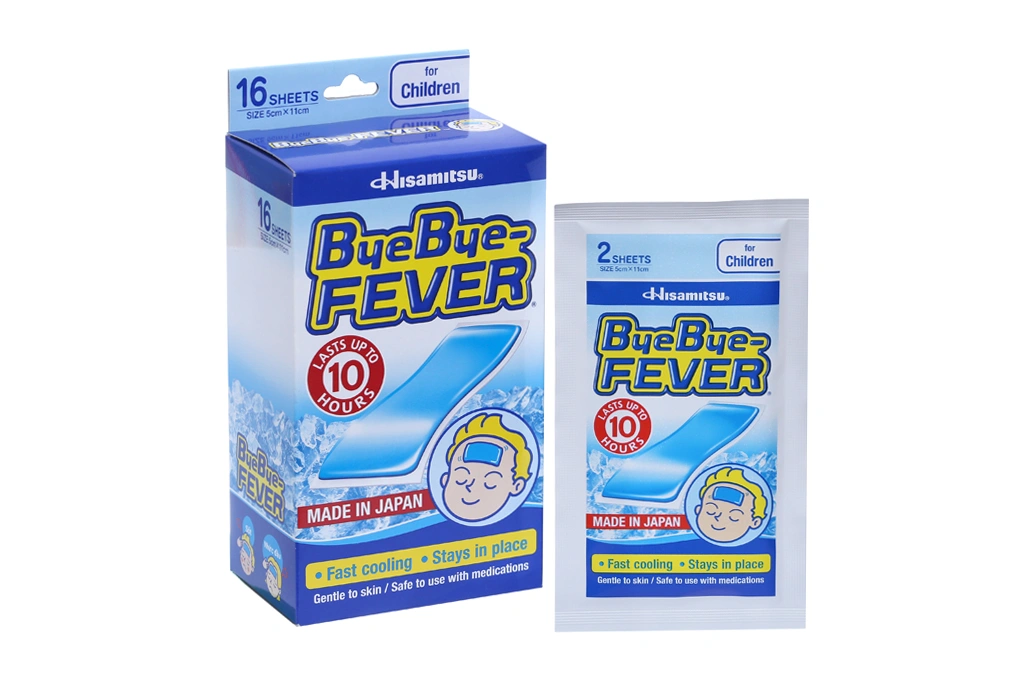 Miếng dán hạ sốt ByeBye Fever làm mát, giảm sốt, giảm đau cho trẻ em - 
