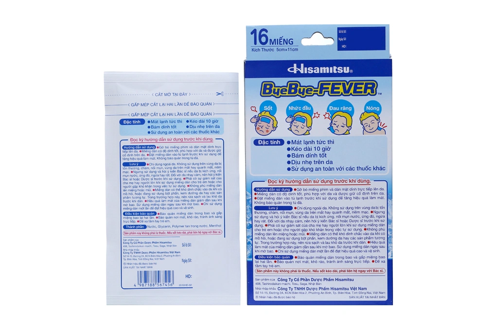 Miếng dán hạ sốt ByeBye Fever làm mát, giảm sốt, giảm đau cho trẻ em - 1