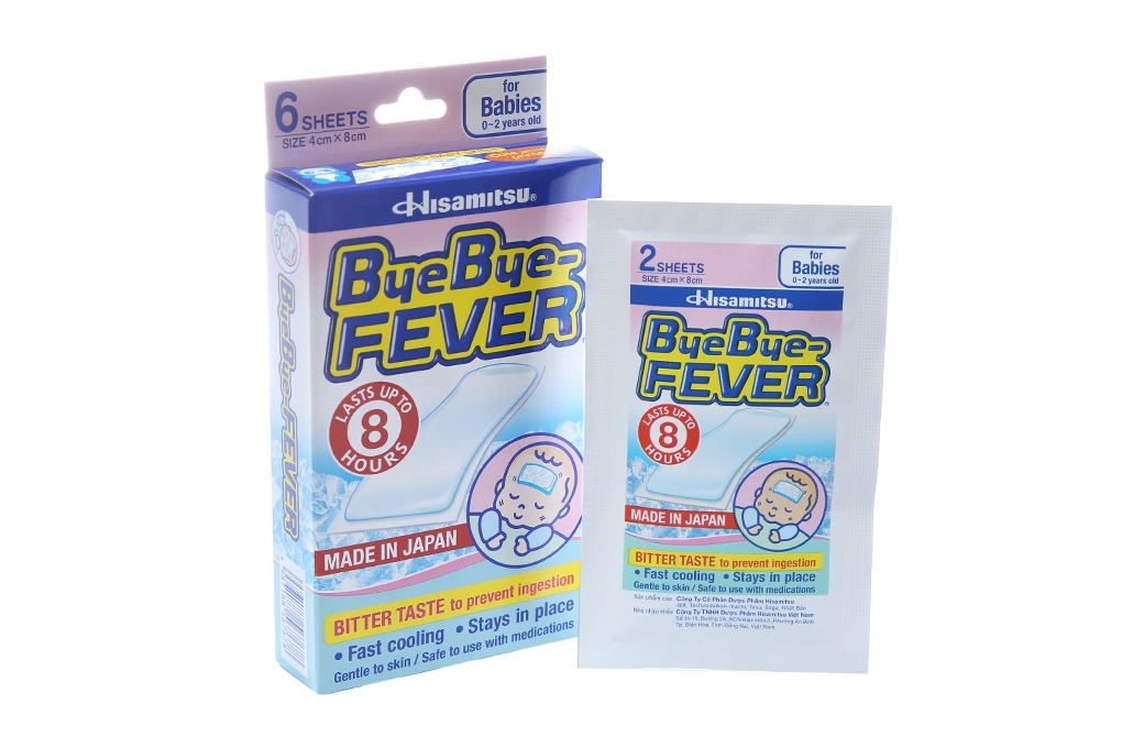 Miếng dán hạ sốt ByeBye Fever làm mát nhanh, hạ sốt cho trẻ 0-2 tuổi - 