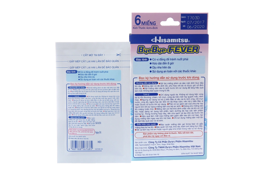 Miếng dán hạ sốt ByeBye Fever làm mát nhanh, hạ sốt cho trẻ 0-2 tuổi - 1