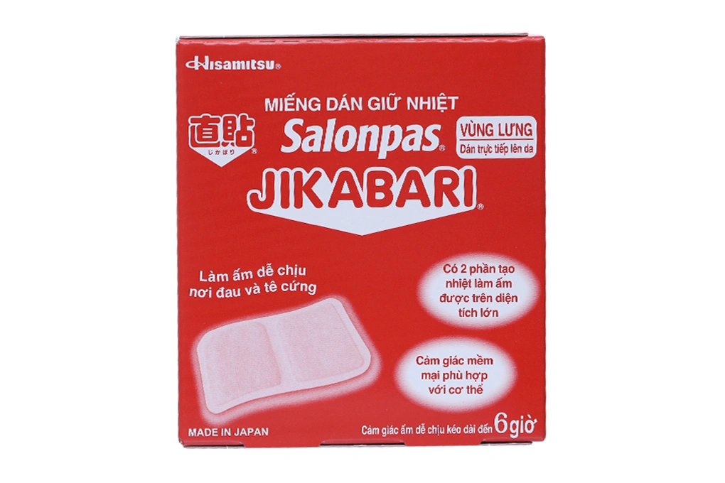 Miếng dán giữ nhiệt Salonpas Jikabari giúp làm ấm, giảm đau - 1