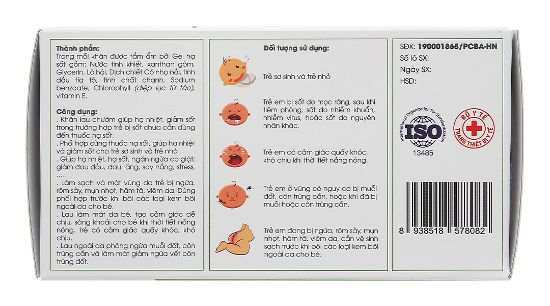 Khăn hạ sốt Dr.Papie 0+ giúp hạ nhiệt, giảm sốt cho bé (5 gói x 5 miếng) - 3