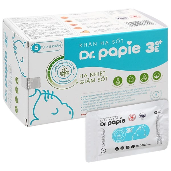 Khăn hạ sốt Dr.Papie 3mo+ cho bé