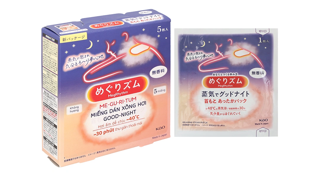 Miếng dán xông hơi Good-Night Megrhythm giúp thư giãn hương oải hương (5 gói x 1 miếng) - 7