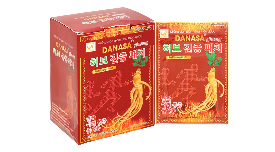 Miếng dán giảm đau thảo dược Danasa ginseng giúp giảm đau cơ, đau khớp - 