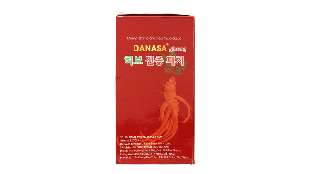 Miếng dán giảm đau thảo dược Danasa ginseng giúp giảm đau cơ, đau khớp - 2