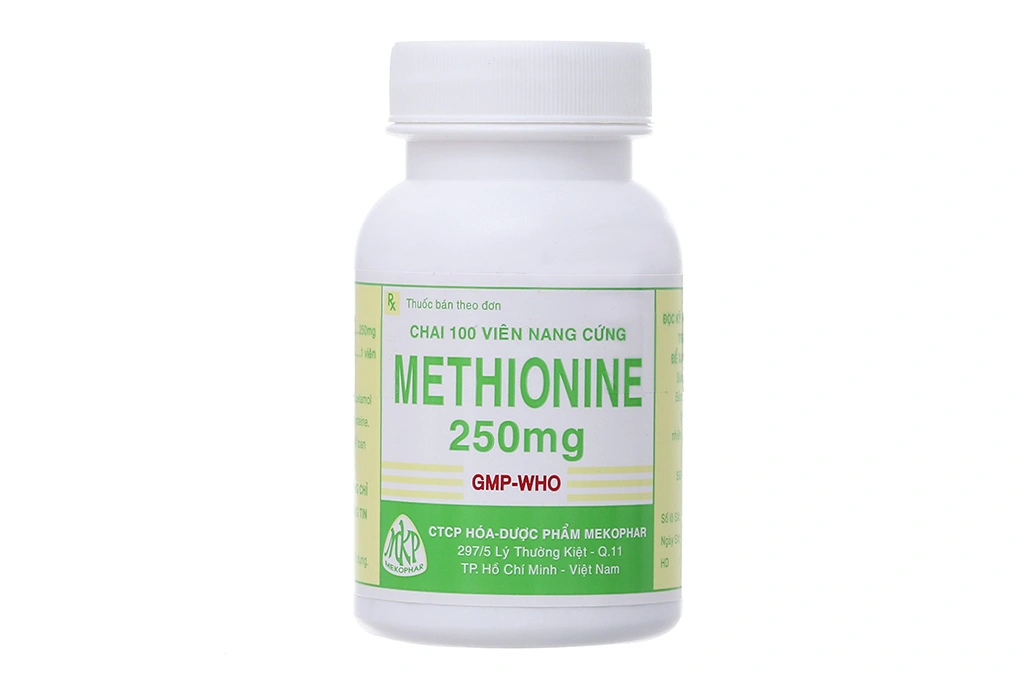 Methionine Mekophar 250mg giải độc paracetamol chai 100 viên - 
