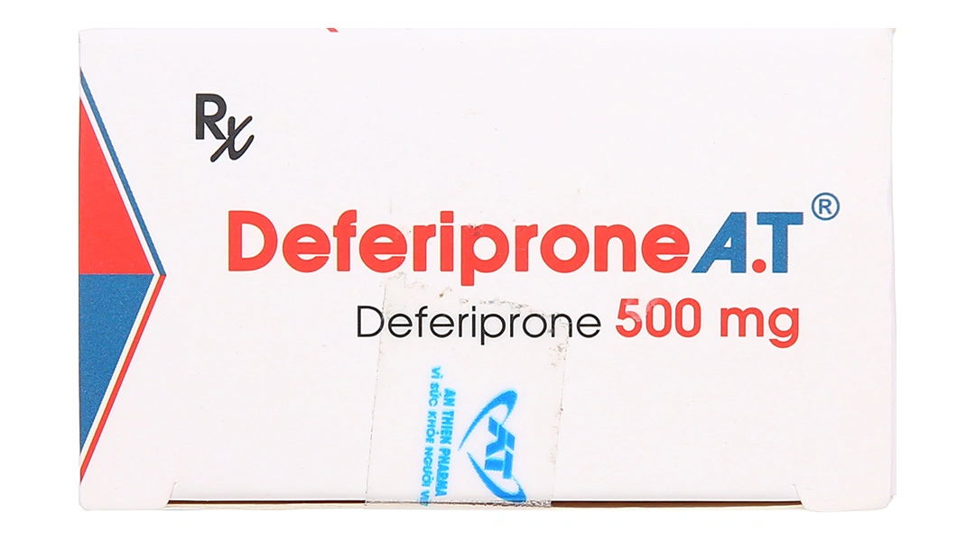 Deferiprone A.T 500mg trị quá tải sắt ở bệnh nhân Thalassemia (3 vỉ x 10 viên) - 2