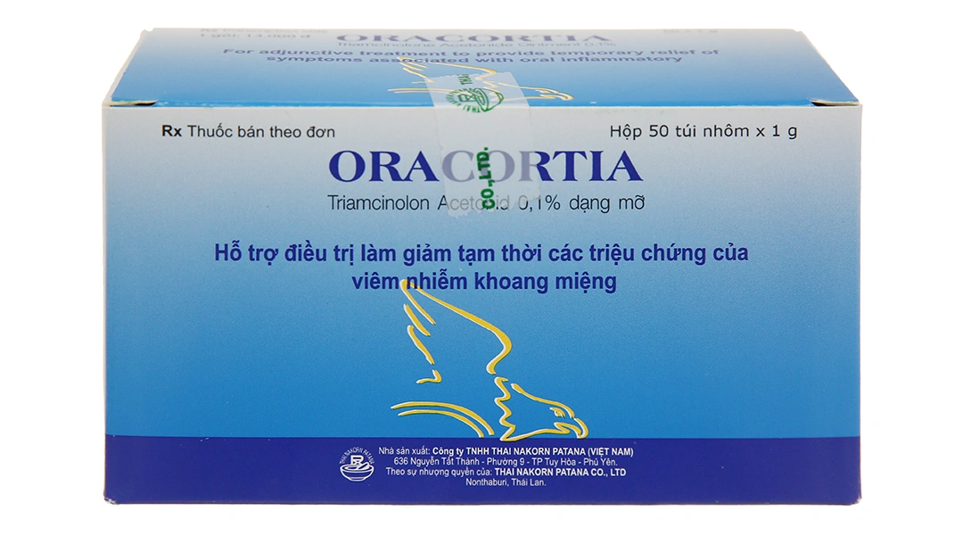 Thuốc mỡ Oracortia 0.1% trị viêm nhiễm khoang miệng (50 túi x 1g) - 1