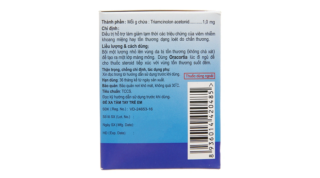 Thuốc mỡ Oracortia 0.1% trị viêm nhiễm khoang miệng (50 túi x 1g) - 3