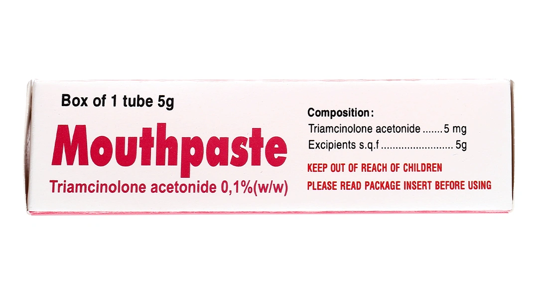 Gel bôi Mouthpaste 0.1% trị viêm ở niêm mạc miệng, lợi và môi tuýp 5g - 4