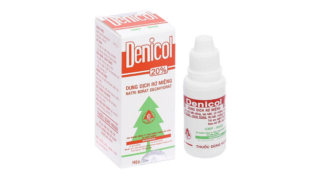 Dung dịch rơ miệng Denicol 20% trị tưa lưỡi, lở miệng, sưng lợi chai 15ml - 