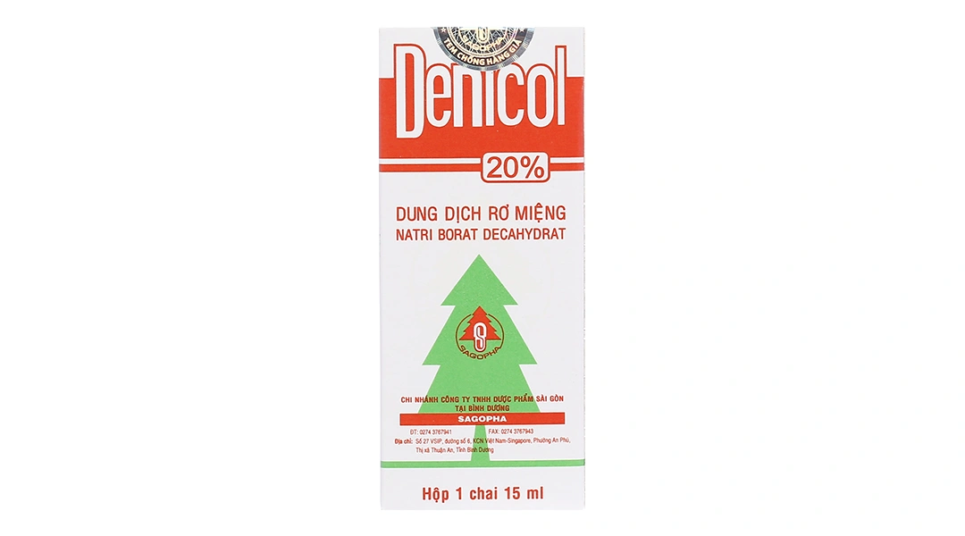 Dung dịch rơ miệng Denicol 20% trị tưa lưỡi, lở miệng, sưng lợi chai 15ml - 1