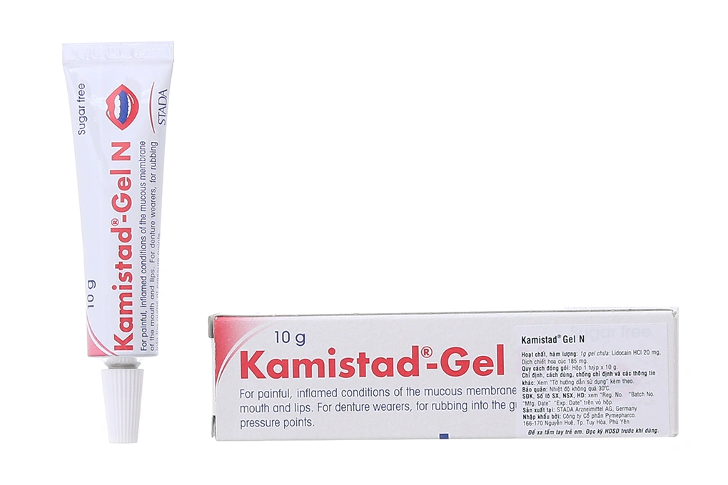 Gel bôi Kamistad - Gel N trị viêm, đau niêm mạc miệng tuýp 10g - 