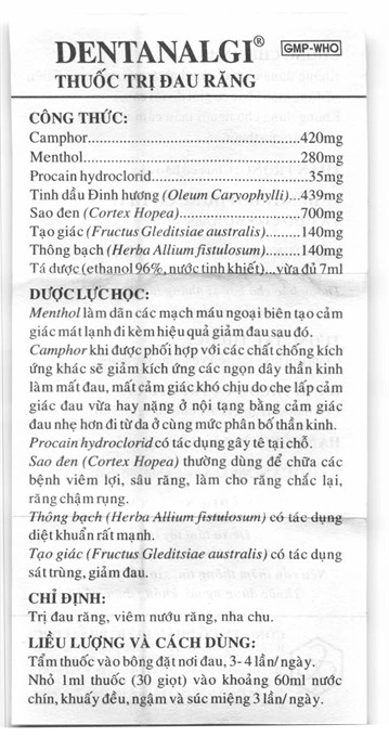 Dung dịch Dentanalgi trị đau răng chai 7ml - 5