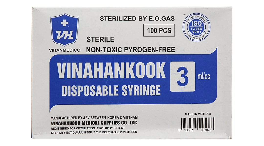 Bơm kim tiêm sử dụng 1 lần Vinahankook 3ml/cc 25G x 1'' - 1