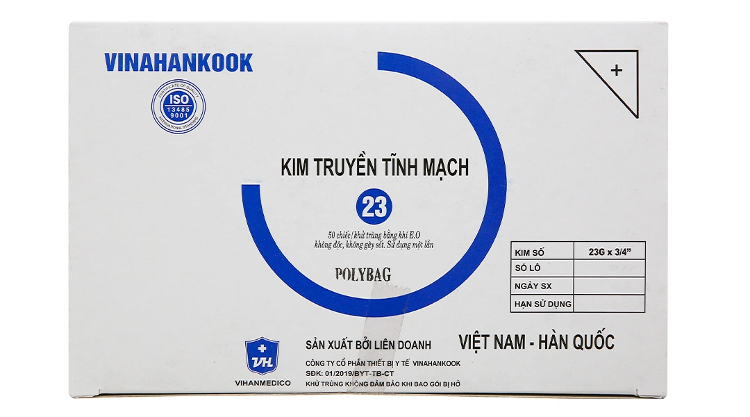 Kim truyền tĩnh mạch Vinahankook 23 30cm 23G x 3/4'' - 1