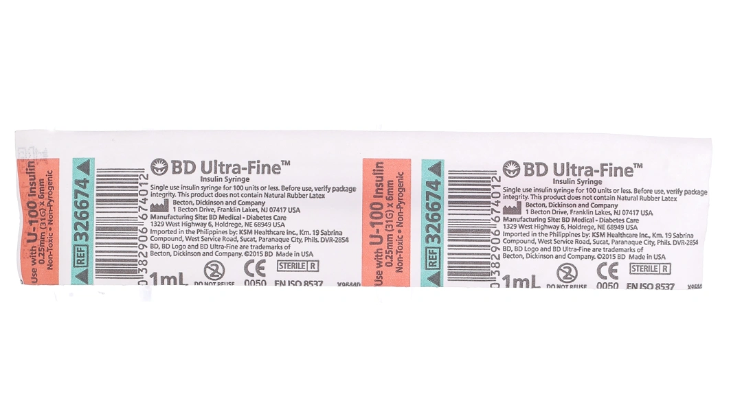 Bơm kim tiêm Insulin BD Ultra-Fine 1ml 0.25mm (31G) x 6mm - 1
