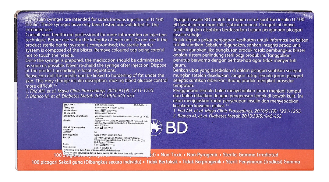 Bơm kim tiêm Insulin BD Ultra-Fine II 1ml 30G x 8mm - 4