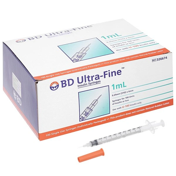 Bơm kim tiêm Insulin BD Ultra-Fine 1ml 0.25mm (31G) x 6mm
