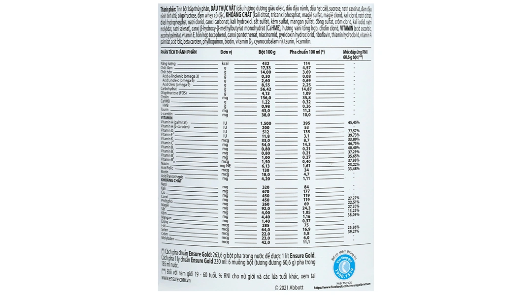 Thực phẩm dinh dưỡng y học: Ensure Gold - 9