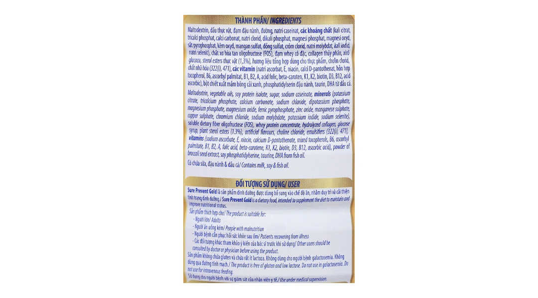 Thực phẩm dinh dưỡng y học: Sản phẩm dinh dưỡng - Sure Prevent Gold - 29