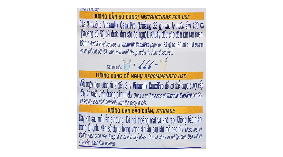 Sản phẩm dinh dưỡng ít béo, bổ sung canxi - Vinamilk Canxipro - 6