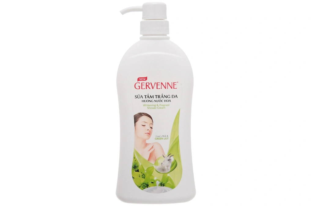 Sữa tắm Gervenne Lily Xanh trắng da hương nước hoa chai 450g - 