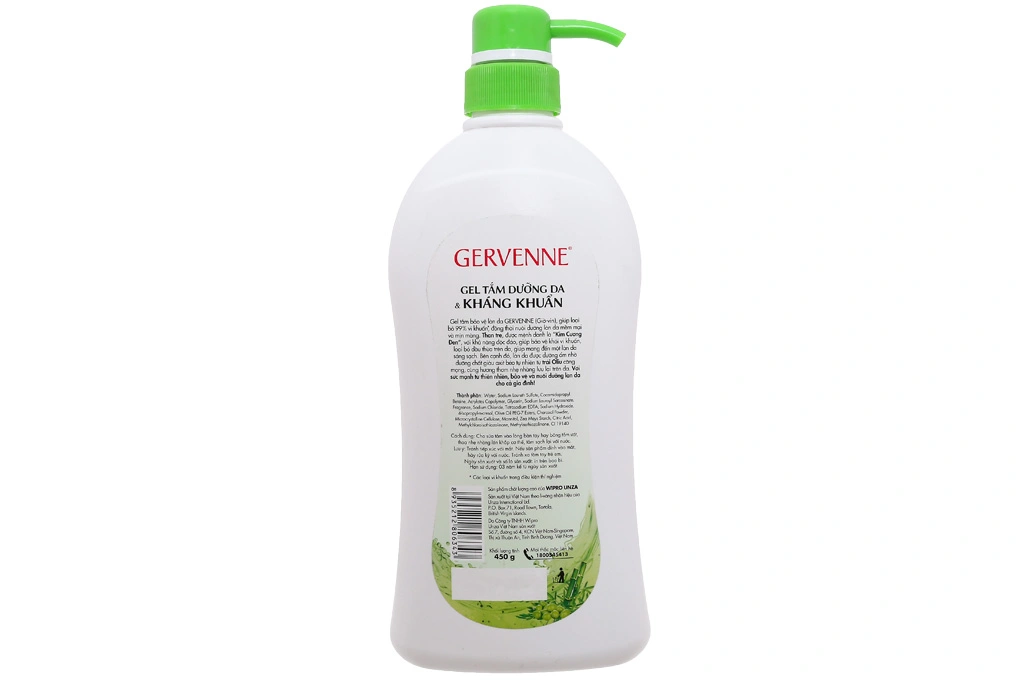 Gel tắm Gervenne làm sạch dưỡng ẩm da chai 450g - 1