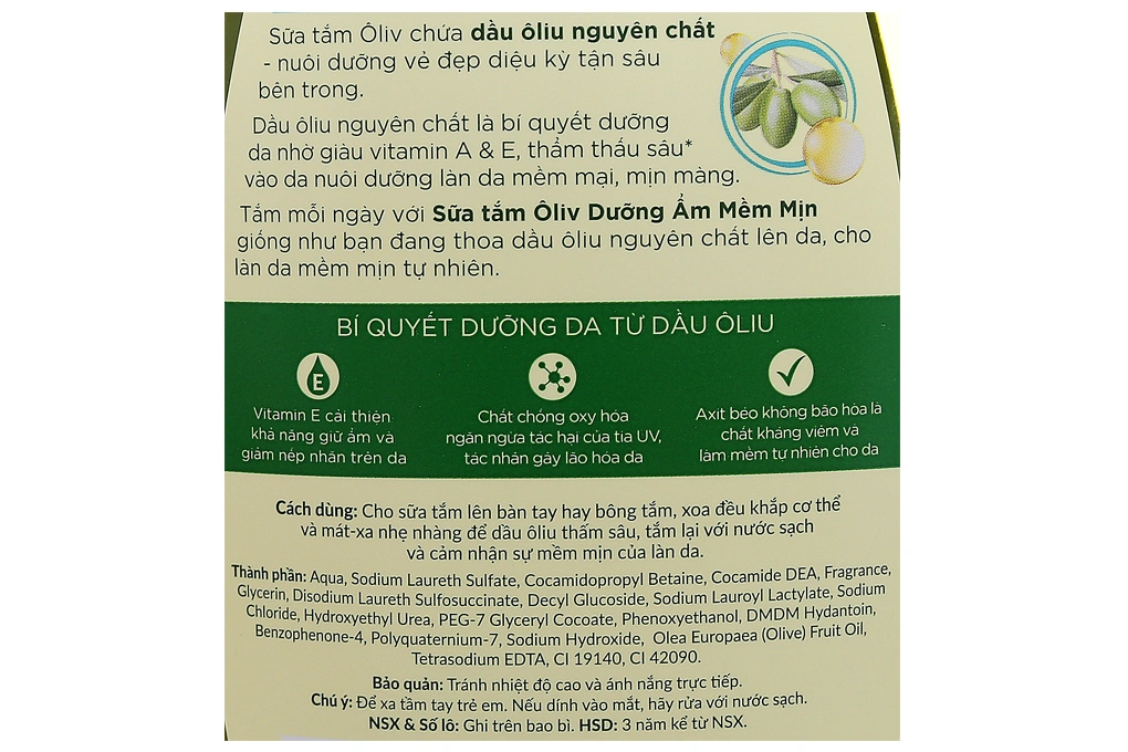 Sữa tắm Ôliv Natural Nourish dưỡng ẩm mềm mịn chai 650ml - 2